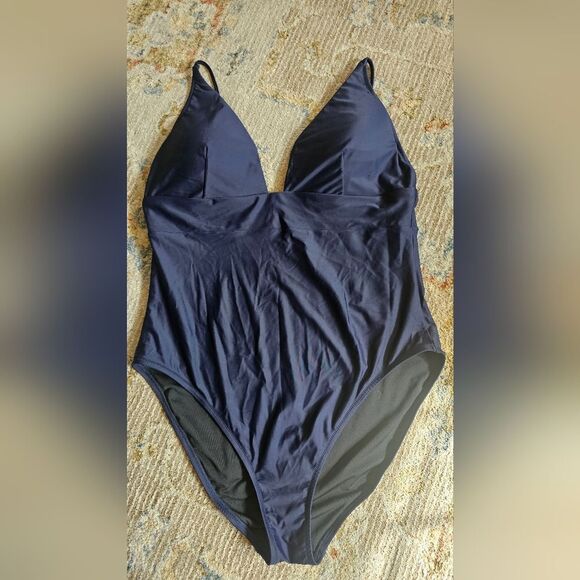 J Crew Navy One Piece Swimsuit, Sz 16, Like New - Picture 5 of 9